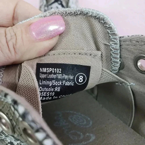 Naughty Monkey Distressed Snakeskin Print Slip On Sneakers - Picture 3 of 6